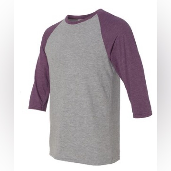 NWOT Anvil Triblend Raglan Three-Quarter Sleeve T-Shirt. Baseball tee large - Picture 3 of 3